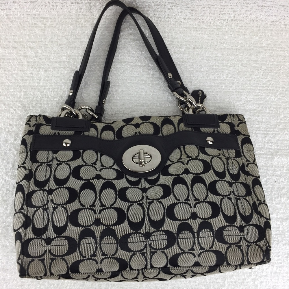 Black Coach signature purse bag